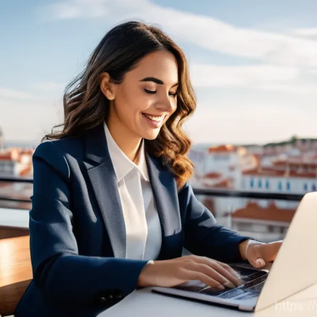 마케팅 용어집 - **Prompt: Digital Marketing Success in Lisbon with SEO**
    "A vibrant, high-angle shot of a young,...