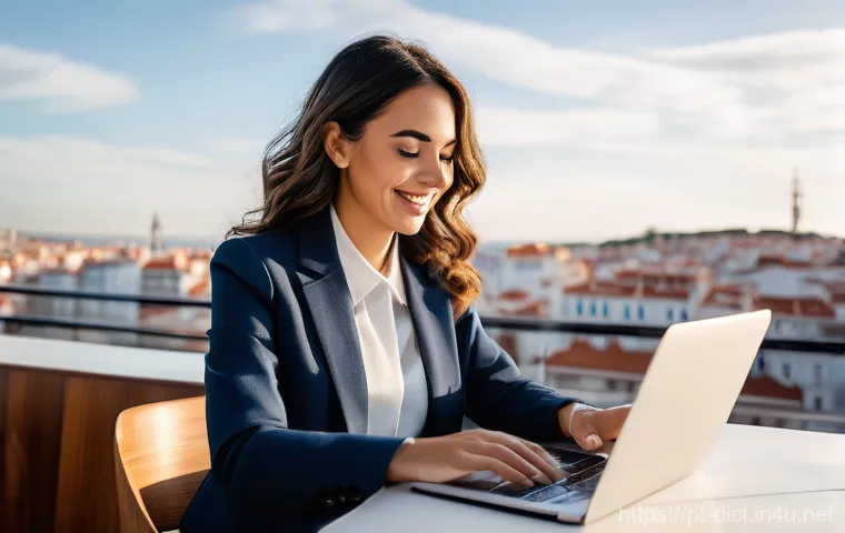 마케팅 용어집 - **Prompt: Digital Marketing Success in Lisbon with SEO**
"A vibrant, high-angle shot of a young,...