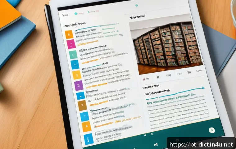 언어학 사전 - A modern digital dictionary interface displayed on a sleek tablet screen, showing detailed word entr...