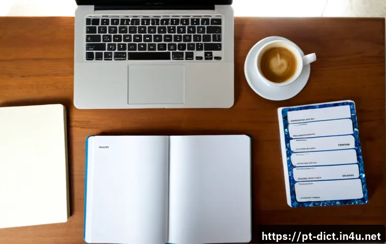 Home 17 용어집 SEO 최적화 - Photorealistic overhead view of a Portuguese-speaking SEO specialist organizing a clean glossary wor...